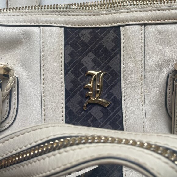 Vintage L.A.M.B. Satchel White/Navy - Picture 3 of 11